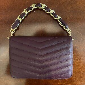 NEW Urban Expressions Maroon Purse with Short Maroon & Gold Chain Strap